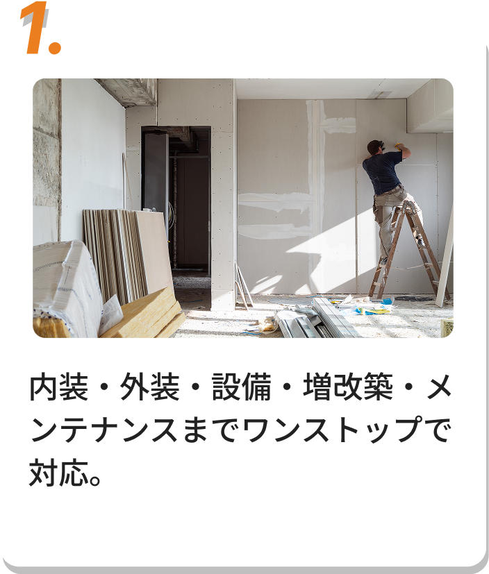 筋かい・耐力壁設置、基礎・柱・梁補強、金物接合強化など幅広く対応。