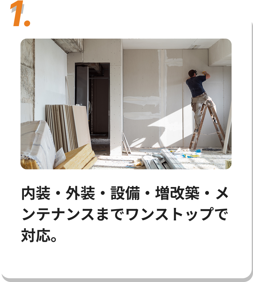 筋かい・耐力壁設置、基礎・柱・梁補強、金物接合強化など幅広く対応。